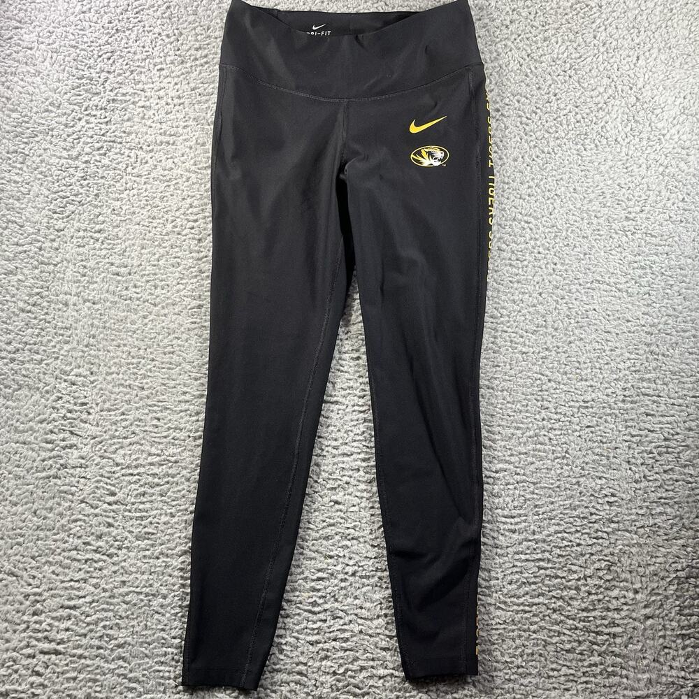 Nike Missouri Tigers Mizzou Leggings Womens Medium Black Dri-Fit NCAA SEC